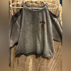 PINK Victoria's Secret Gray long sleeve with cold shoulder